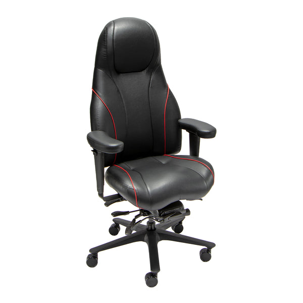 2390 Ultimate Executive™ High-Back Sports Car pattern in UltraFabric Brisa Black with Red Contrast Pipe